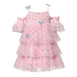 sz 4 6 NEW Baby Sara Pink Tulle‎ Ruffles Little Girls Dress Birthday Princess
